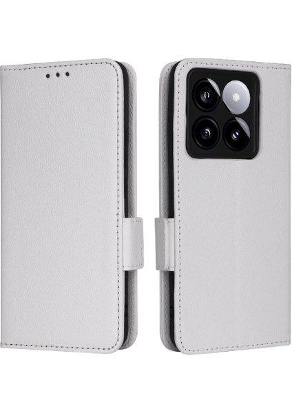 Xiaomi 14T Manyetik Pu Deri Yan Toka Cüzdan Kart Yuvaları Için Flip Case (Yurt Dışından)