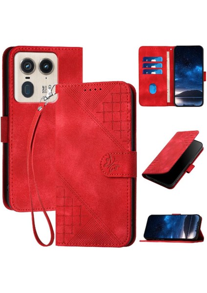 Motorola Moto X50 Ultra Kabartmalı Kelebek Yüksek Kalite Kılıf Için Flip Case (Yurt Dışından)