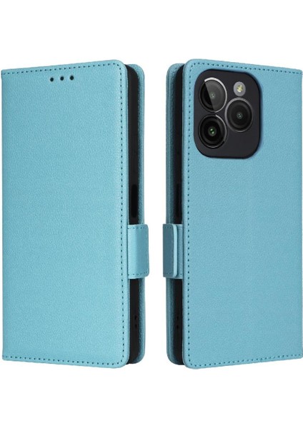 Blu G54 Yan Toka Pu Deri Manyetik Cüzdan Kart Yuvaları Için Flip Case (Yurt Dışından)