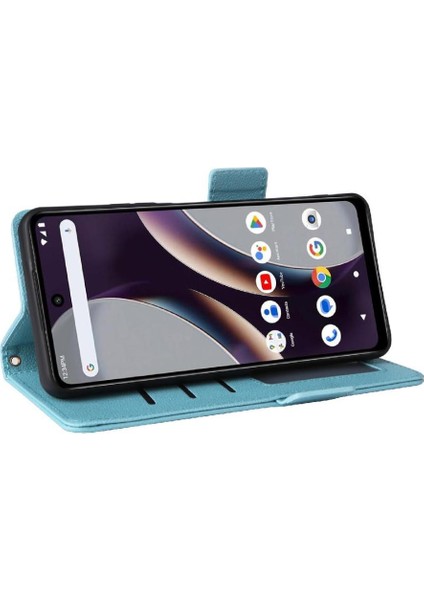 Blu G54 Yan Toka Pu Deri Manyetik Cüzdan Kart Yuvaları Için Flip Case (Yurt Dışından)