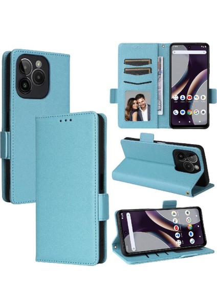 Blu G54 Yan Toka Pu Deri Manyetik Cüzdan Kart Yuvaları Için Flip Case (Yurt Dışından)