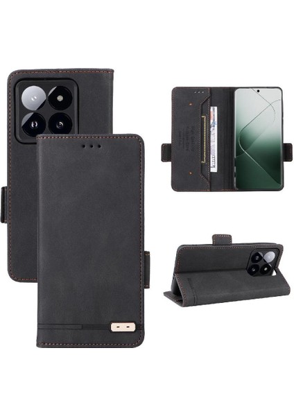 Xiaomi 14T Pro Manyetik Cüzdan Kart Tutucu Kapak Kickstand Için Flip Case (Yurt Dışından)