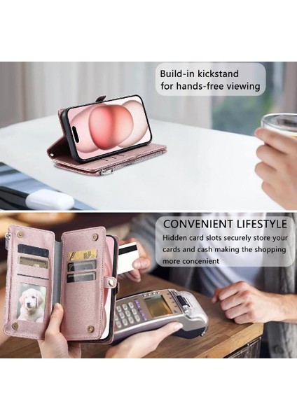 Nokia G22 Fermuar Faturaları Yuvası Durumda Cüzdan Uzun Kordon Için Crossbody Durumda (Yurt Dışından)
