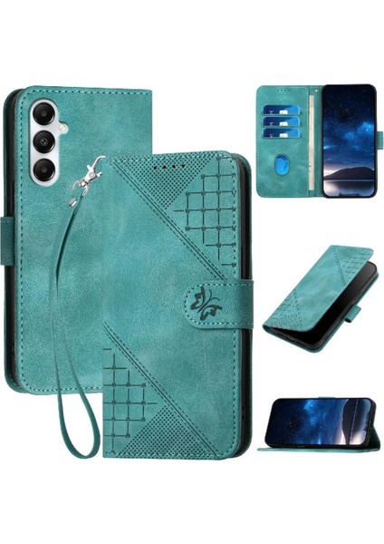 Samsung Galaxy A05S Kabartmalı Kelebek Yüksek Kaliteli Deri Için Flip Case (Yurt Dışından)