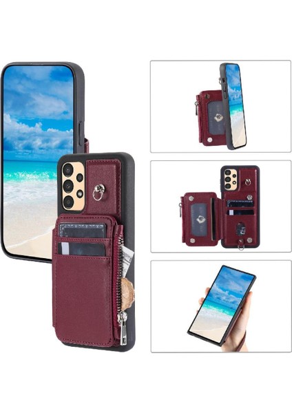 Cüzdan Kılıf Samsung Galaxy Için A53 5g Pu Deri 3 Büyük Kart Rfıd Flip (Yurt Dışından)