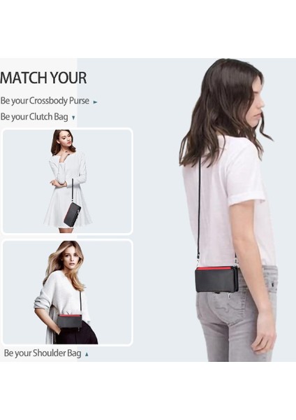 Nokia G22 Fermuar Faturaları Yuvası Durumda Cüzdan Uzun Kordon Için Crossbody Durumda (Yurt Dışından)