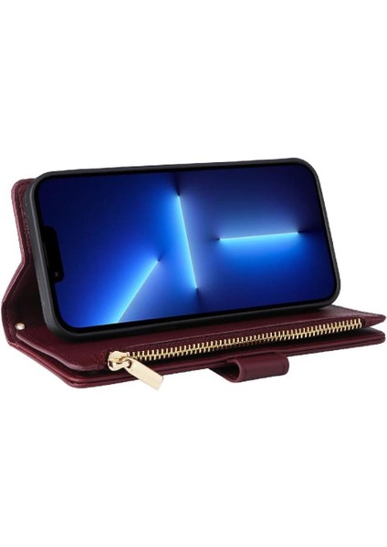 IPhone 13 Için Flip Case Pro Max Kayış Kart Yuvaları Cüzdan Darbeye (Yurt Dışından)