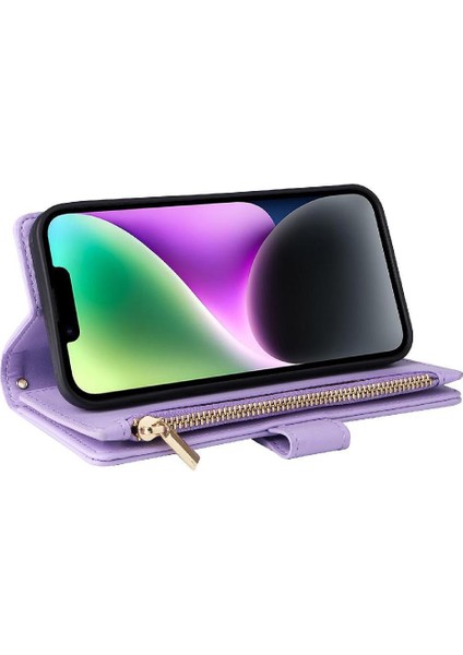 IPhone 14 Için Flip Case Artı Kayış Cüzdan Kart Yuvaları Darbeye (Yurt Dışından)