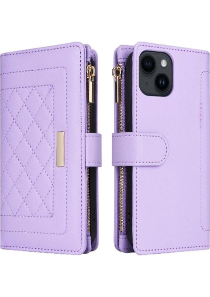 IPhone 14 Için Flip Case Artı Kayış Cüzdan Kart Yuvaları Darbeye (Yurt Dışından)