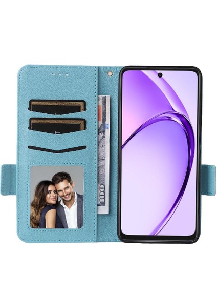 Oppo Için Flip Case A3X 4g/5g Cüzdan Kart Yuvaları Tutucu Yan Toka Manyetik (Yurt Dışından)