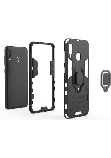 Halka Araba Dağı Kickstand Kılıf Samsung Galaxy Için A30 Kickstand Metal Halka (Yurt Dışından)