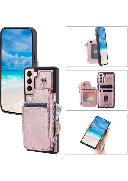 Samsung Galaxy S21 Rfıd Engelleme 3 Büyük Kart Pu Deri Cüzdan Kılıf (Yurt Dışından)