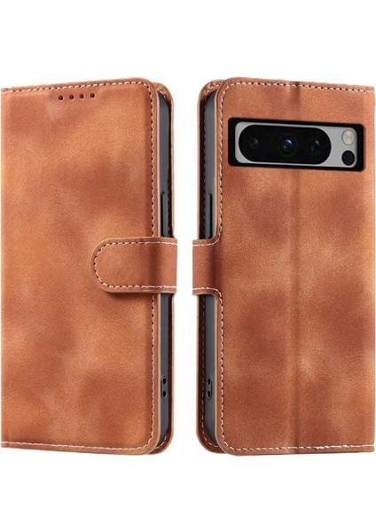 Google Piksel 8 Pro Manyetik Kickstand Cüzdan Kart Yuvaları Pu Için Flip Case (Yurt Dışından)