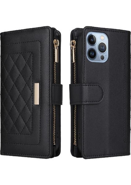 IPhone 13 Için Flip Case Pro Max Kayış Kart Yuvaları Cüzdan Darbeye (Yurt Dışından)