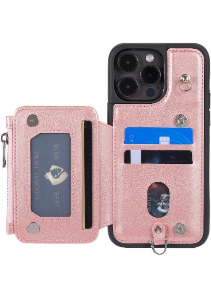 IPhone 13 Için Cüzdan Durumda Pro Rfıd Engelleme Pu Deri 3 Büyük Kart Çevirme (Yurt Dışından)