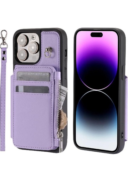 IPhone 13 Için Cüzdan Durumda Pro Rfıd Engelleme Pu Deri 3 Büyük Kart Çevirme (Yurt Dışından)