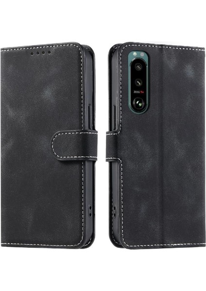 Sony Xperia 5 Iv Için Flip Case Manyetik Bilek Kayışı Cüzdan Kart Yuvaları Pu (Yurt Dışından)