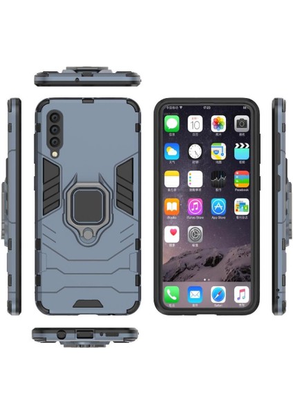 Halka Araba Dağı Kickstand Kılıf Samsung Galaxy A30S Darbeye Askeri (Yurt Dışından)