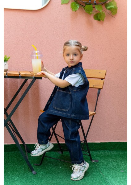 Unisex Mavi Denim Cepli Yelek Orta Kalınlıkta Günlük Kullanım İçin fırsatları