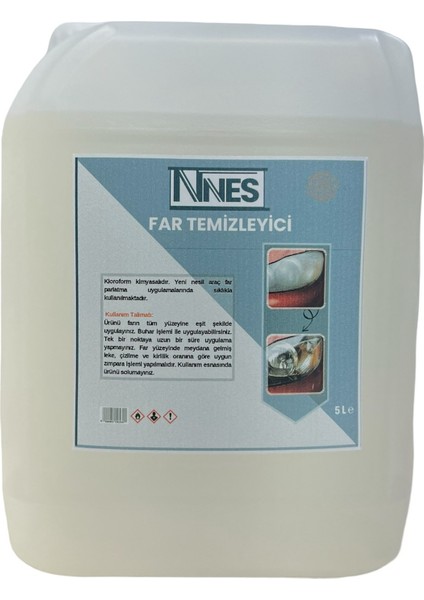 Yeni Nesil Araba Far Temizleme Sıvısı Far Temizleme Solüsyonu Kloroform Uyumlu 5 Litre 6,8 kg