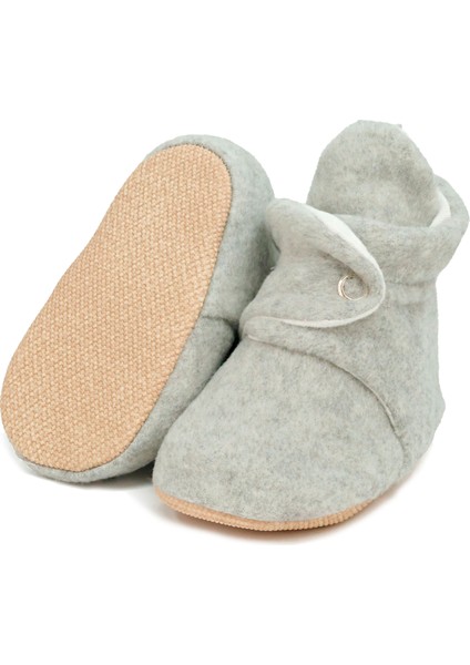Polar Bebek Pandufu, Kaydırmaz Taban, Ev Botu, Kreş Ayakkabısı Patik, Gri