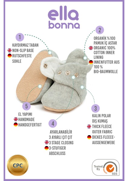 Polar Bebek Pandufu, Kaydırmaz Taban, Ev Botu, Kreş Ayakkabısı Patik, Gri modelleri