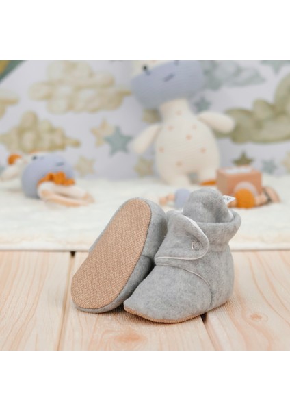 Polar Bebek Pandufu, Kaydırmaz Taban, Ev Botu, Kreş Ayakkabısı Patik, Gri