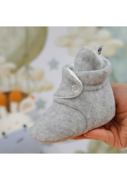 Polar Bebek Pandufu, Kaydırmaz Taban, Ev Botu, Kreş Ayakkabısı Patik, Gri