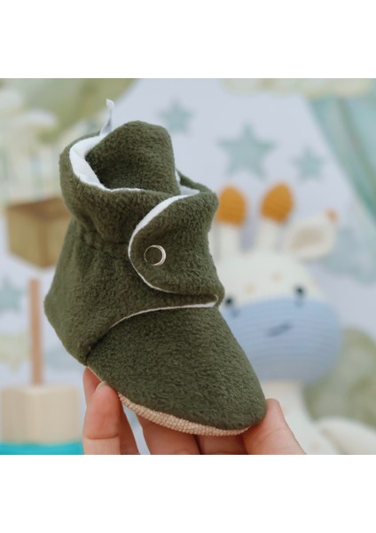 Polar Bebek Pandufu, Kaydırmaz Taban, Ev Botu, Kreş Ayakkabısı Patik, Haki fırsatları