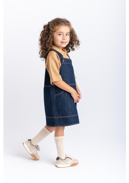 Yan Cepli Kot Jile Elbise Mavi fiyatları