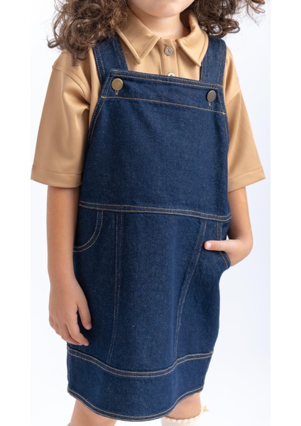 Yan Cepli Kot Jile Elbise Mavi modelleri