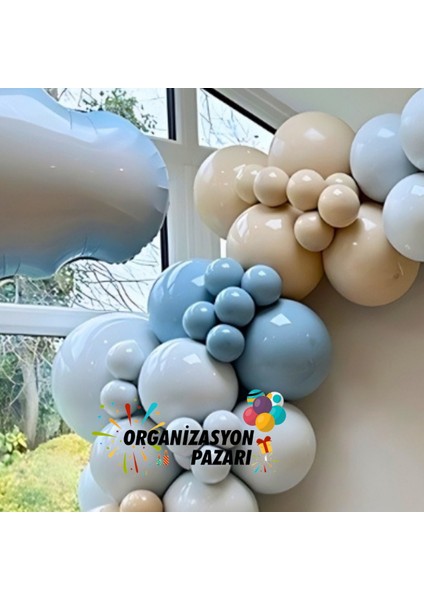 Balon Seti Derin Okyanus-Deniz Kumu-Fırtına Mavisi 60 Lı Balon Zinciri Seti fırsatları