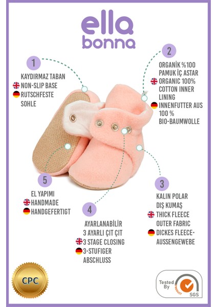 Polar Bebek Pandufu, Kaydırmaz Taban, Ev Botu, Kreş Ayakkabısı Patik, Pudra modelleri