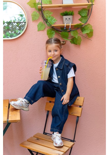 Unisex Beli Lastikli Cepli Balon Kot Pantolon Mavi modelleri