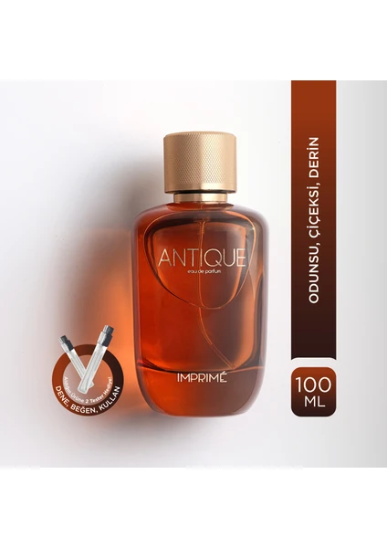 Antique EDP Erkek Parfüm 100ml | Odunsu ve Çiçeksi | Iris, Vetiver, Vanilya, Sedir Ağacı