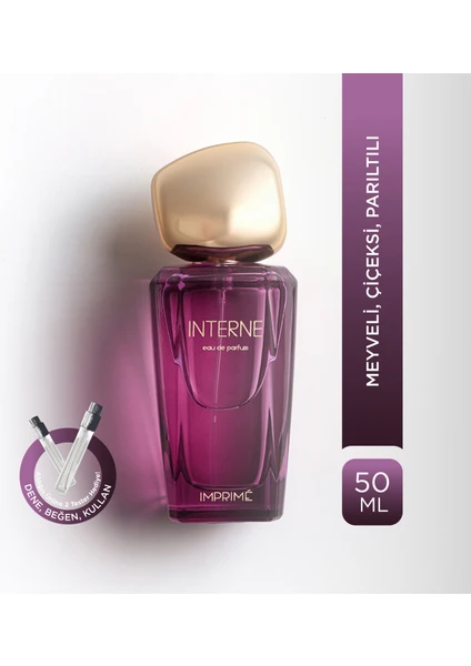 Interne EDP Kadın Parfüm 50ml | Meyveli ve Çiçeksi | Bergamot, Şeftali, Yasemin, Zambak, Misk, Amber