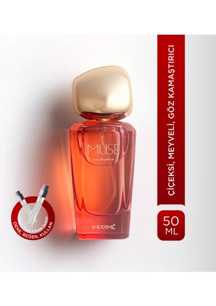 Muse EDP Kadın Parfüm 50ml | Çiçeksi ve Meyveli | Frenk Üzümü, Lavanta, Yasemin, Vanilya, Misk, Amber