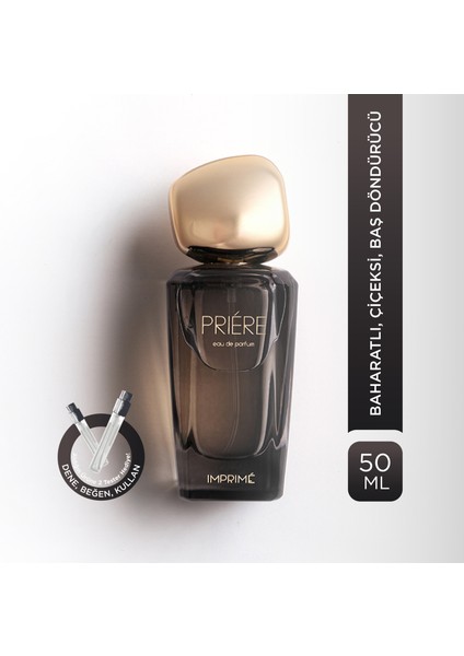 Priére EDP Kadın Parfüm, Çiçeksi-Baharatlı, Erik, Karanfil, Gül, Şeftali, Vanilya, Amber, 50ml