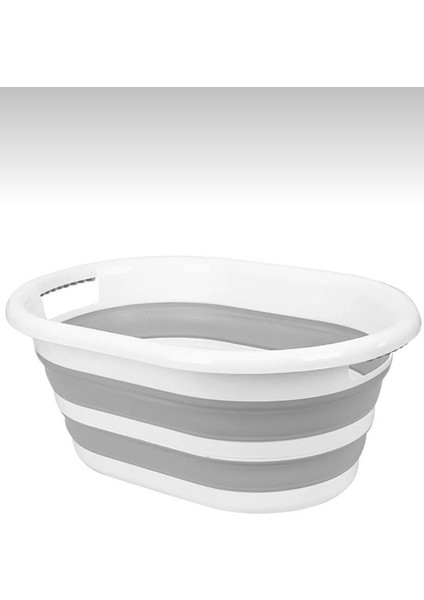 20-49 L Gri Katlanır Çamaşır Sepeti Büyük Boy 26 Lt Katlanabilir Sepet Plastik 60 x 40 Gri