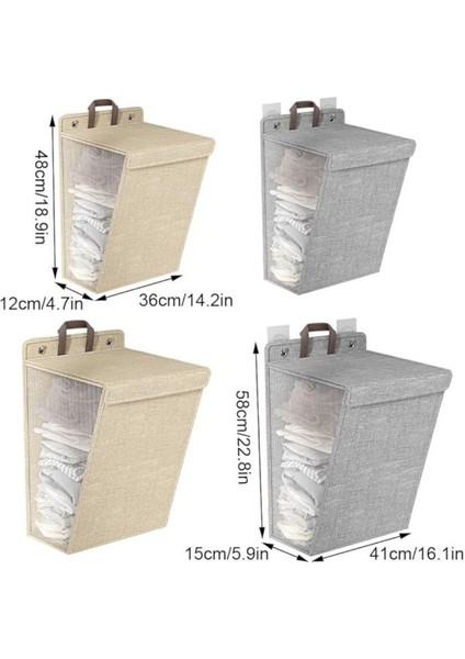 Kumaş Asılabilen Çamaşır Sepeti Düzenleyici Duvara Asılabilen Kıyafet ve Oyuncak Sepeti Kirli Sepet