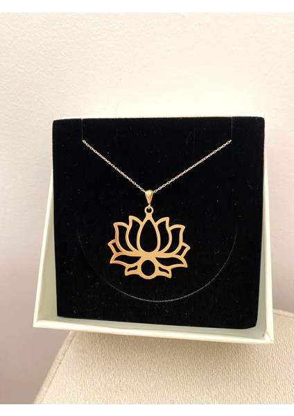 925 Ayar Gümüş Ada Lotus Kolye-Büyük Boy fiyatları