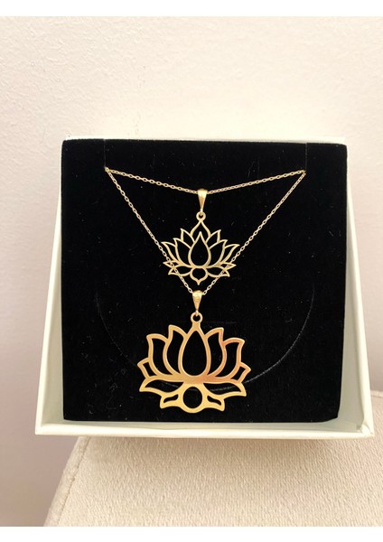 925 Ayar Gümüş Ada Lotus Kolye-Büyük Boy modelleri