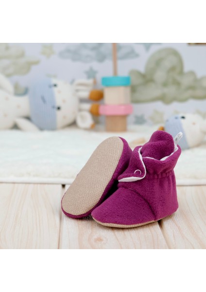 Polar Bebek Pandufu, Kaydırmaz Taban, Ev Botu, Kreş Ayakkabısı Patik, Mor