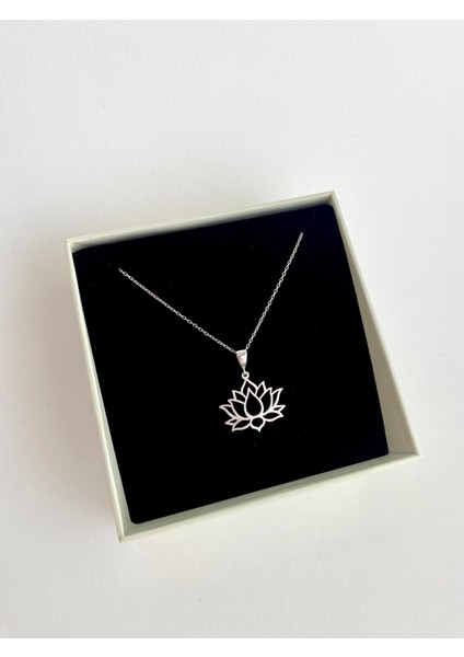 925 Ayar Gümüş Ada Lotus Kolye-Küçük Boy-Silver fiyatları