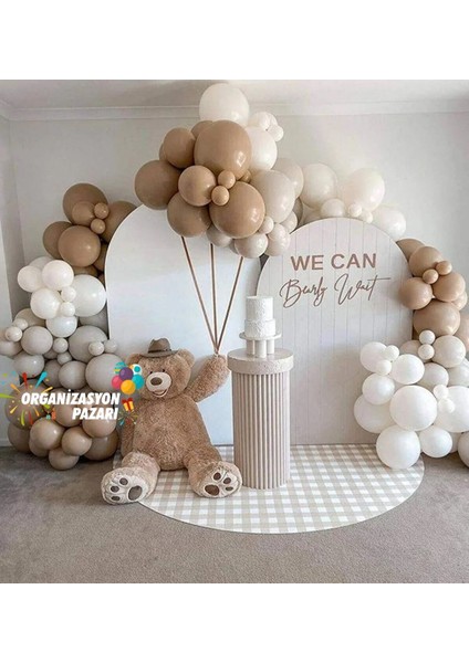 Balon Seti Fındık-Deniz Kumu-Beyaz 100 Lü Balon Zinciri Seti