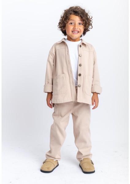 Oliven The Kid Unisex Gabardin Pantolon Bej