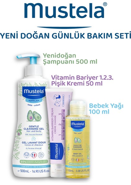 Bebek Günlük Çözüm Seti (500ml.Şam+50ml.Pişik Kremi+100ml.Oil)