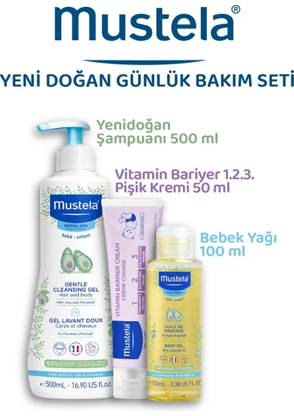 Bebek Günlük Çözüm Seti (500ml.Şam+50ml.Pişik Kremi+100ml.Oil)