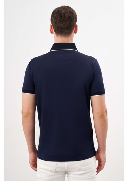 Erkek Lacivert Trend Polo Yaka Dynamic Fit T-Shirt