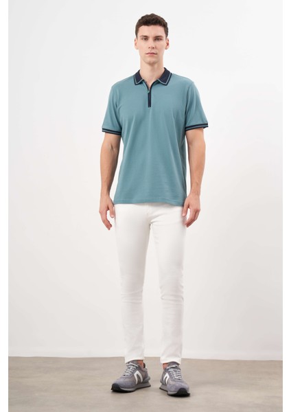 Erkek Yeşil Trend Polo Yaka Dynamic Fit T-Shirt fırsatları